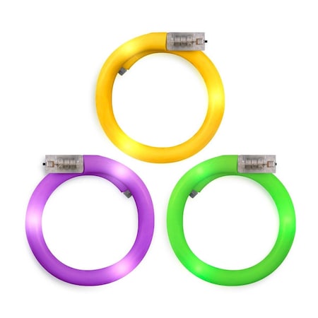Endless Games Assorted Color LED Mardi Gras Tube Bracelets, 12PK EN3342637
